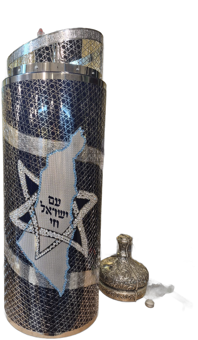 תיק בעיטור מגן דוד „עם ישראל חי” בגוון כסף — צילום 1
