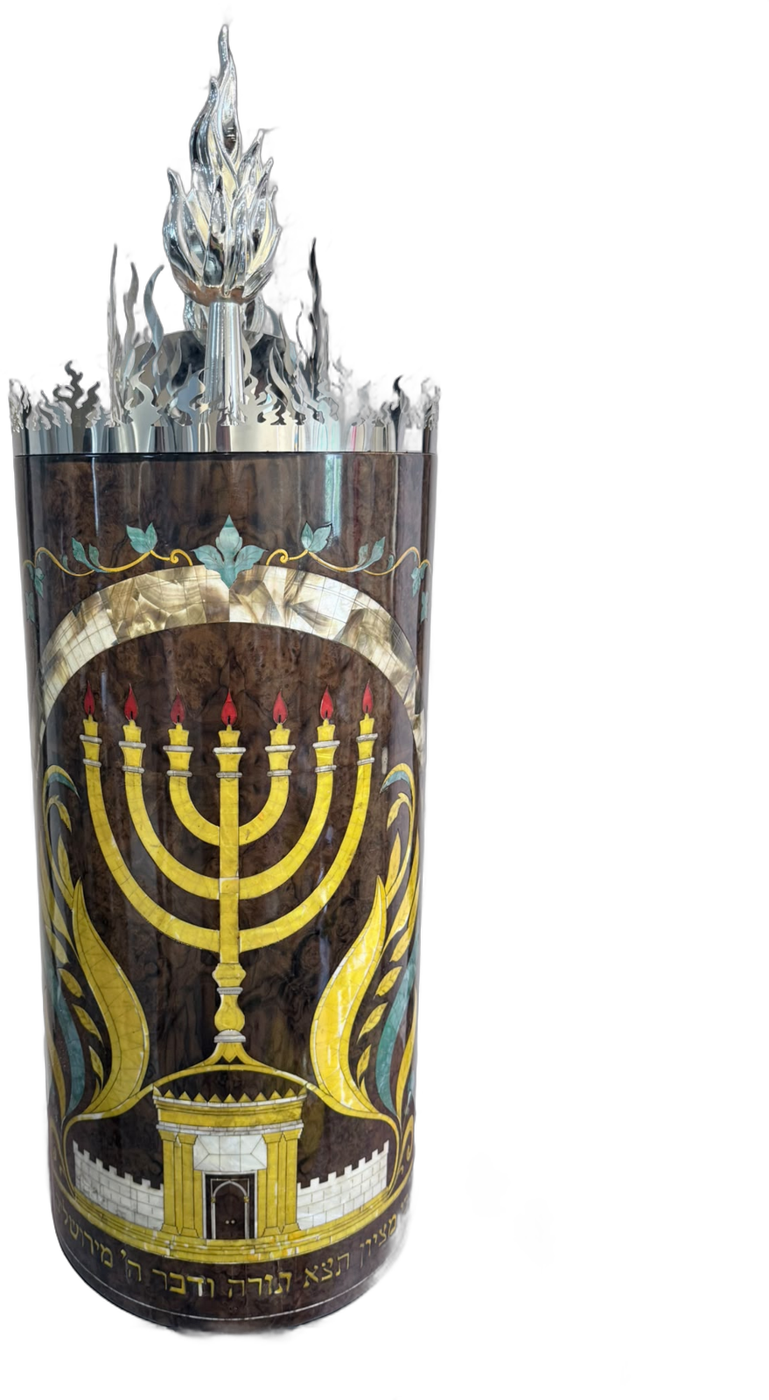 תיק חום בעיטור מנורה — צילום 1