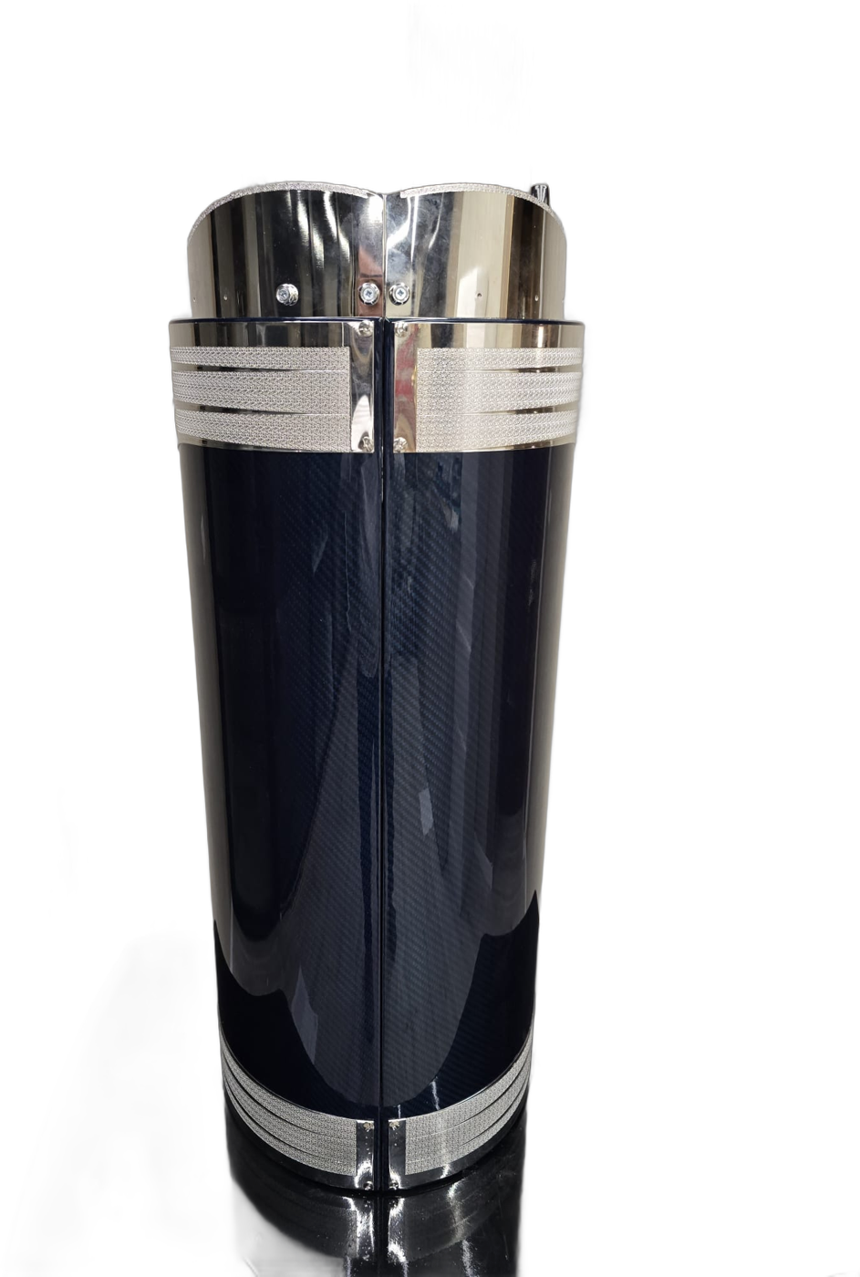 Silver-tone carbon Torah case — Additional view