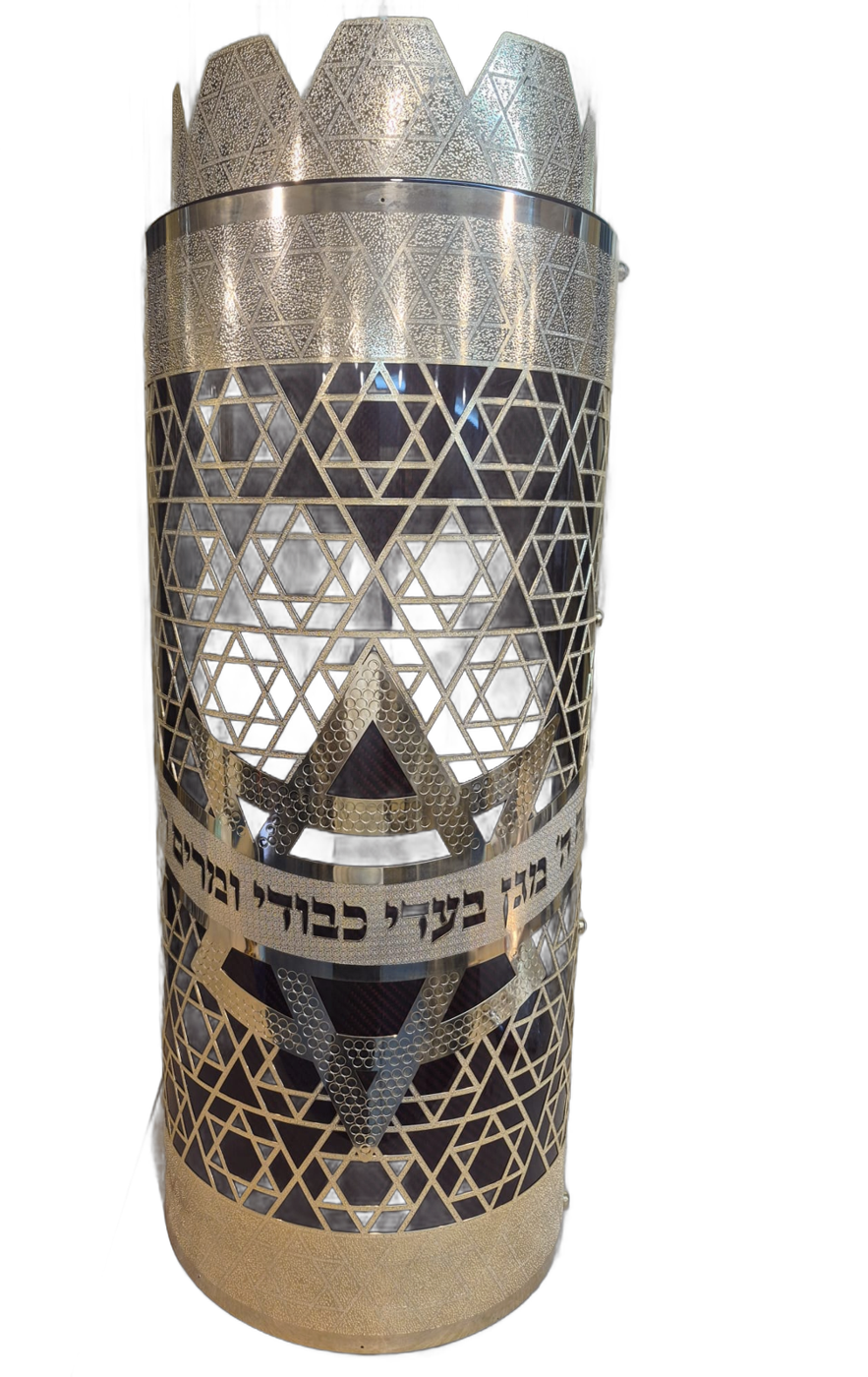 תיק ברשת מגיני דוד וסרט כיתוב בגוון כסף — צילום 1