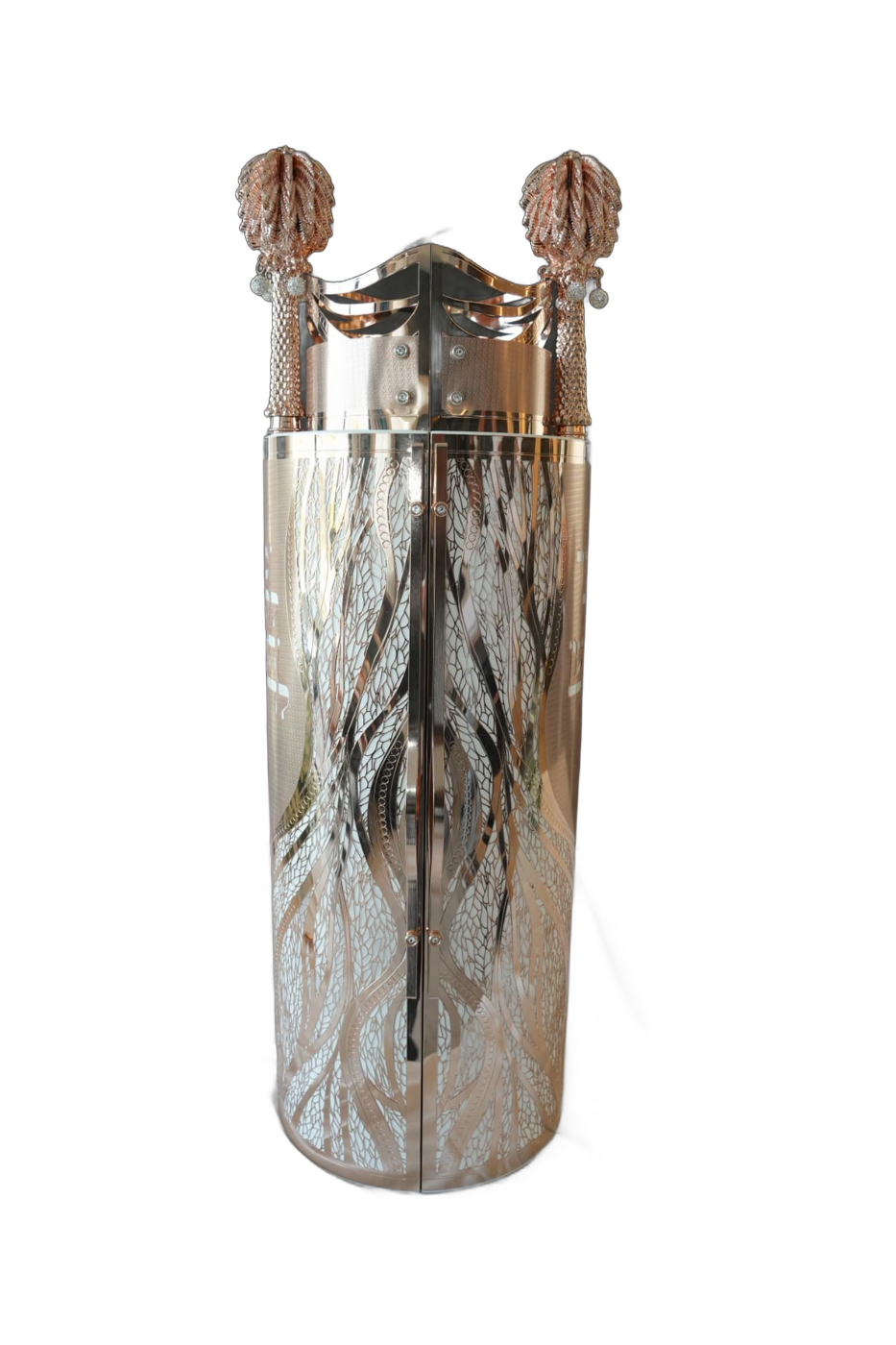 Rose-gold-tone carbon Torah case — Additional rear angle